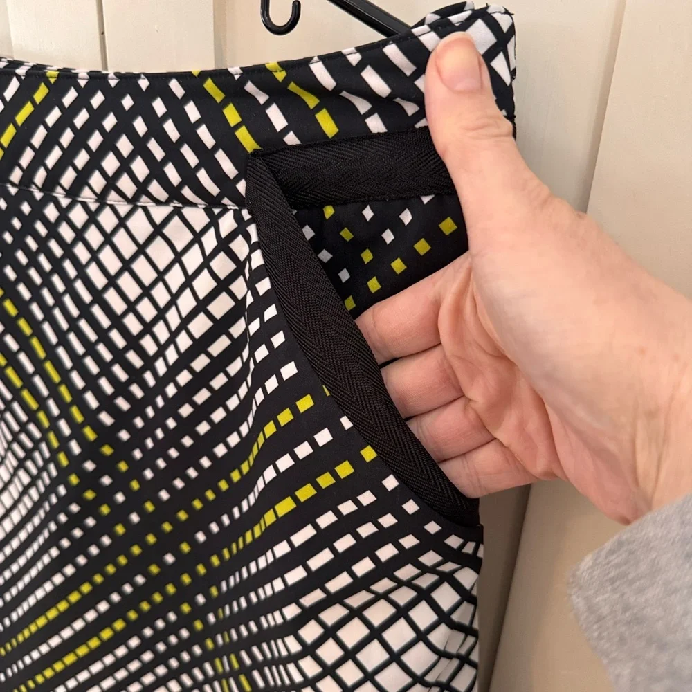 EP Pro Golf Skort Size 6 Black White Geometric Lime Green Athletic Skirt - Picture 3 of 10